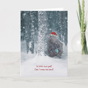 Cute humous 2020 porcupine helgdag card helgkort