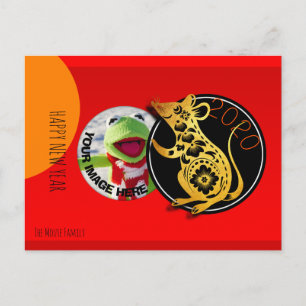 Cute Humous Råtta Papper-cut 2020-vykort Vykort