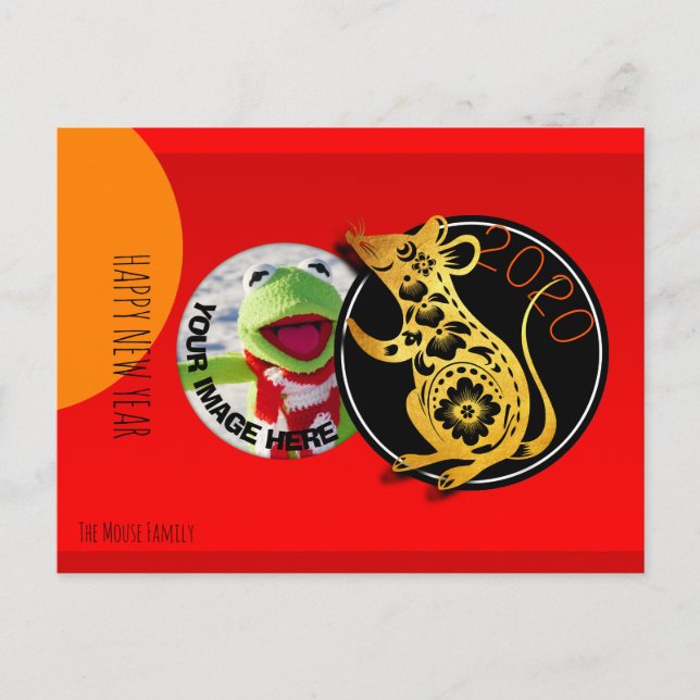 Cute Humous Råtta Papper-cut 2020-vykort Vykort (Framsida)