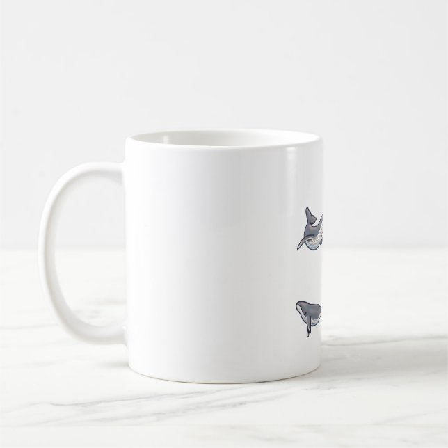 Cute humpback val Delight � Cute Animal Art Kaffemugg (Vänster)