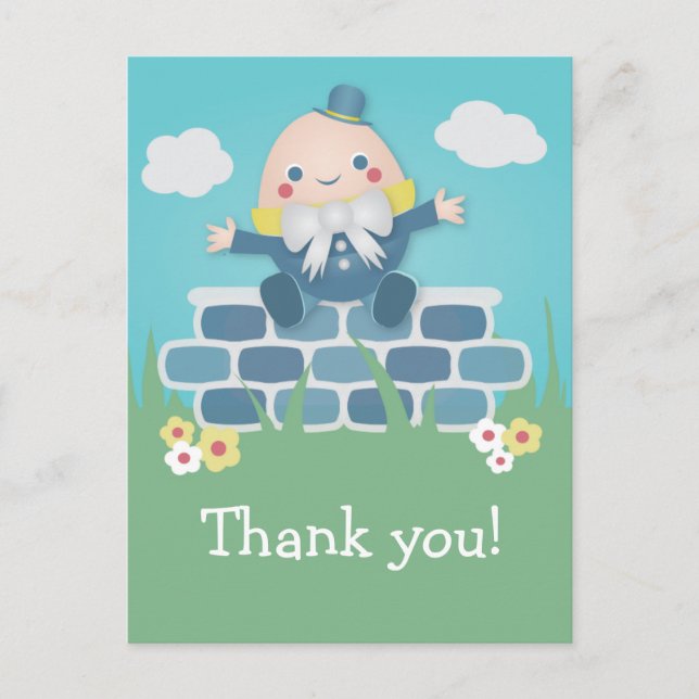 Cute Humpty Dumpty Baby Shower Tack Postcard Vykort (Framsida)