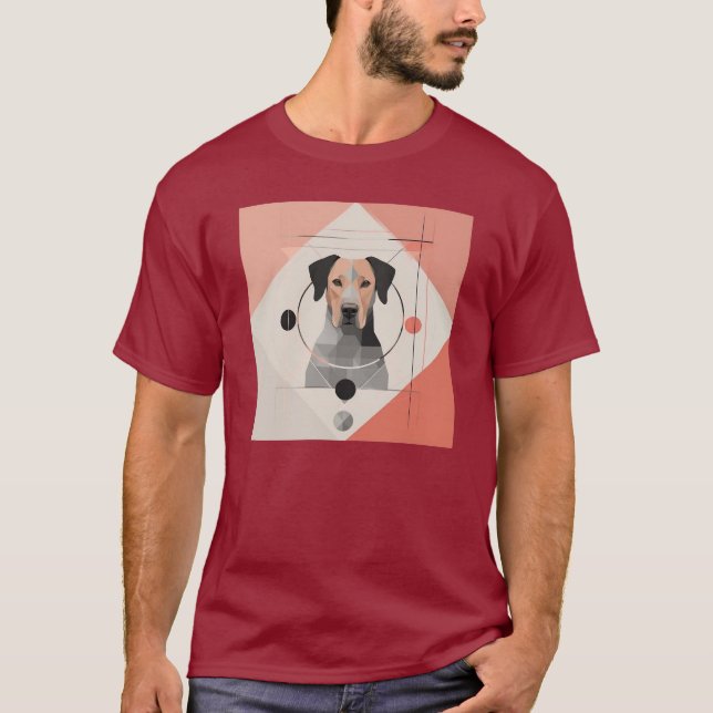 Cute Hund Abstrakt T-Shirt för Hundälskare (Framsida)