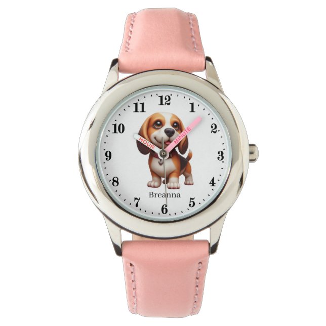 Cute Hund add namn Armbandsur (Framsida)