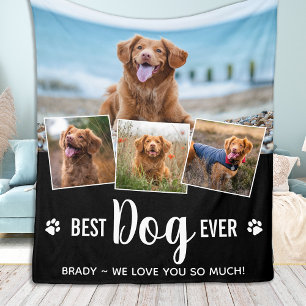 Cute Hund älskare, anpassad Pet 4-fotokollage Fleecefilt