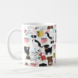 Cute Hund älskare Bok Älskare Kaffemugg