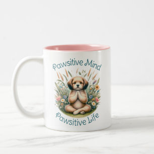Cute Hund älskare Funny Mindfulness Positive Quote Två-Tonad Mugg