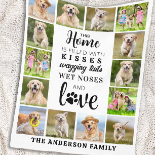 Cute Hund älskare Personlig Pet Photo Collage Fleecefilt