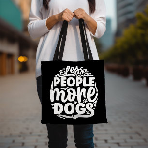 Cute Hund älskare Tote Bag, färre människor mer Hu Tygkasse