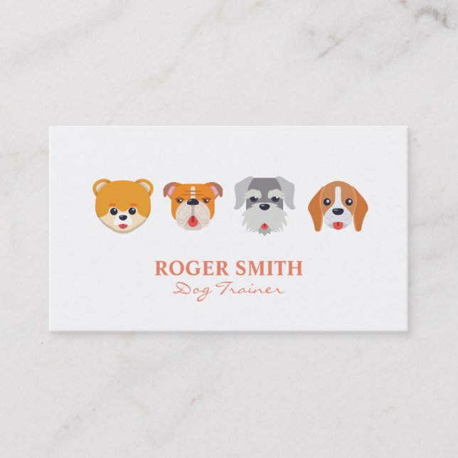 Cute Hund Animal Professionals Professionals Profe Visitkort (Framsida)