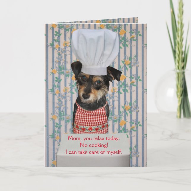Cute Hund Anpassade Mors dag No Cooking Kort (Framsida)