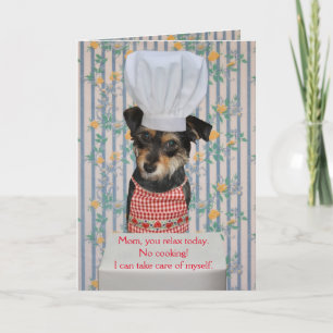 Cute Hund Anpassade Mors dag No Cooking Kort