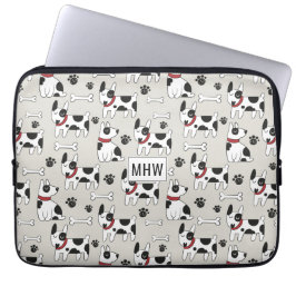 Cute Hund anpassningsbar monogram laptop sleeve