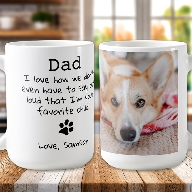 Cute Hund Anpassningsbar Pet Photo Fars dag Kaffemugg (Skapare uppladdad)