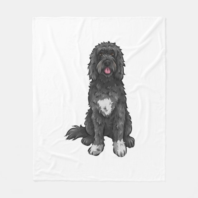 Cute Hund Art i Vatten Fleecefilt (Framsidan)