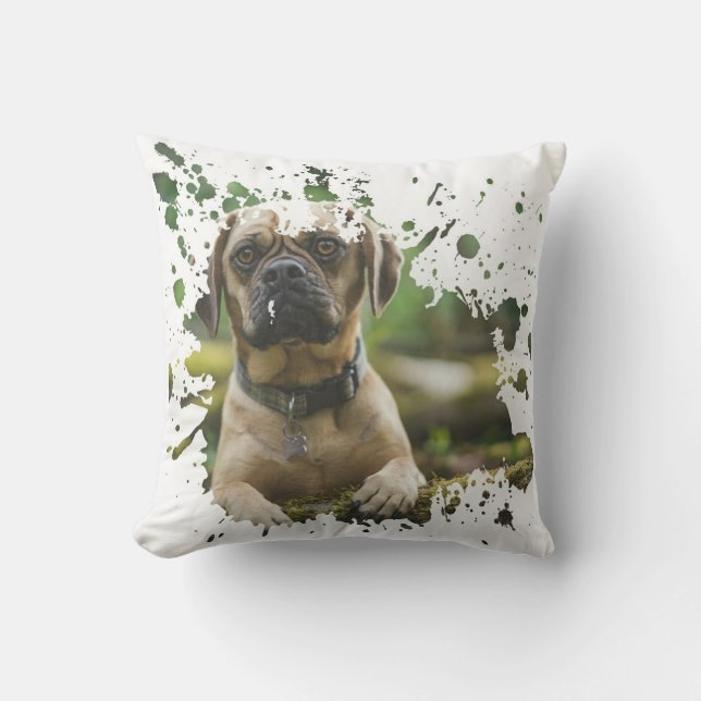Cute Hund Artwork Kudde (Framsida)