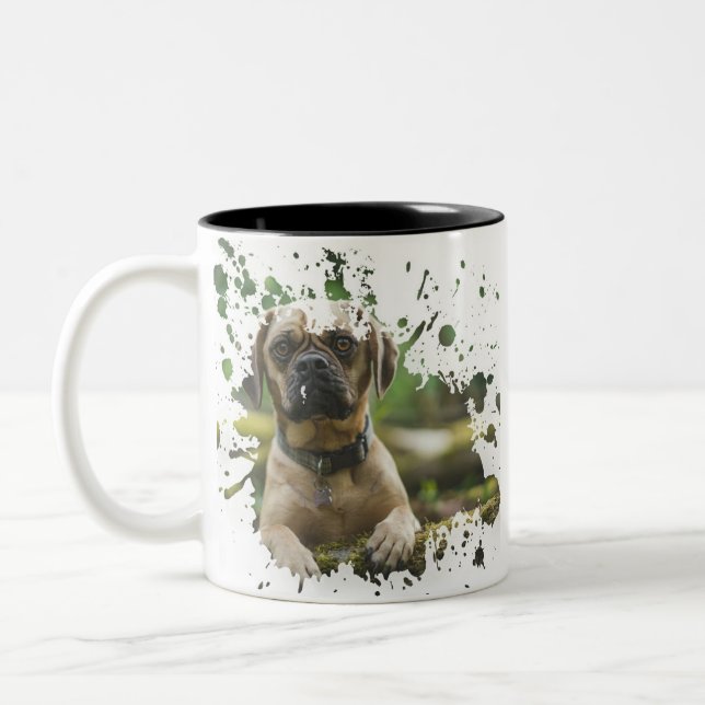 Cute Hund Artwork Två-Tonad Mugg (Vänster)