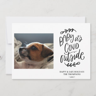 Cute Hund Baby dess COVID utanför jul Julkort