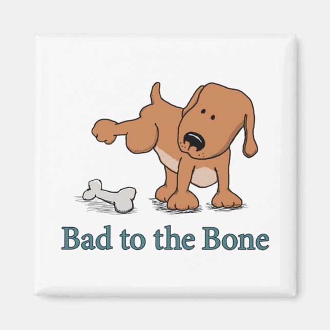 Cute Hund Bad vid benet Magnet (Framsidan)