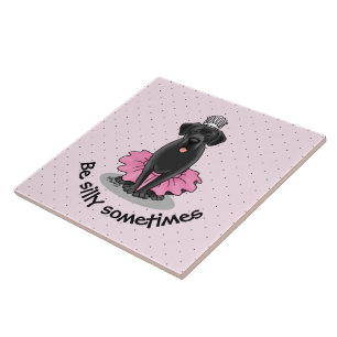Cute Hund Ballet Princess Black Labrador Retriever Kakelplatta