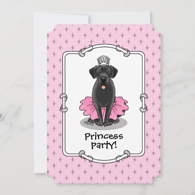 Cute Hund Ballet Princess Black Labrador Retriever Meddelande (Framsida)