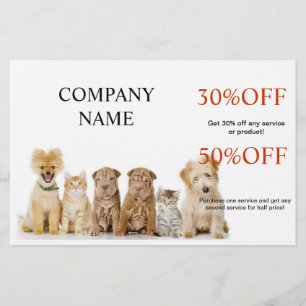 Cute hund, barnvakt, husdjursgroomer flygblad
