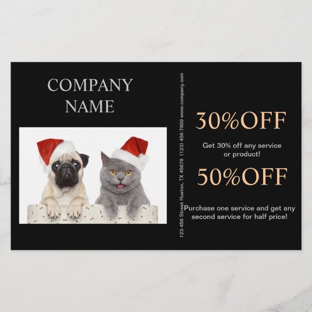 Cute hund, barnvakt, husdjursgroomer flygblad (Framsidan)