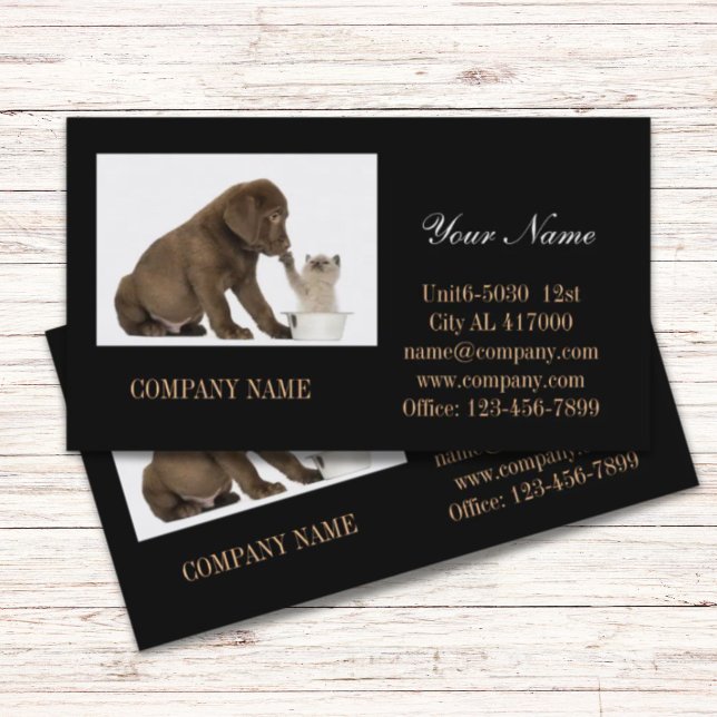 Cute hund, barnvakt, husdjursgroomer visitkort (Cute dog cat pet sitter animal sitter pet groomer business card)