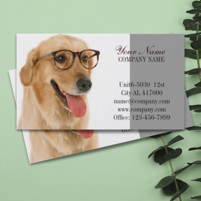 Cute hund, barnvakt, husdjursgroomer visitkort (Cute dog cat pet sitter animal sitter pet groomer business card)