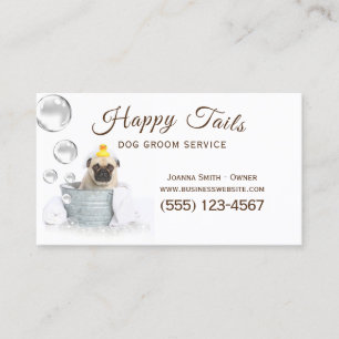 Cute Hund Bath Grooming Service Visitkort