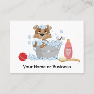 Cute Hund Bath Pet Grooming Puppy Visitkort