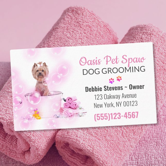 Cute Hund Bathing Pet Grooming Service Visitkort (Skapare uppladdad)