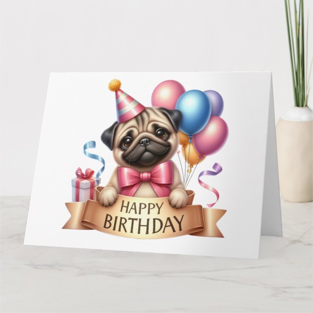 Cute Hund Birday Card Kort (Framsida)