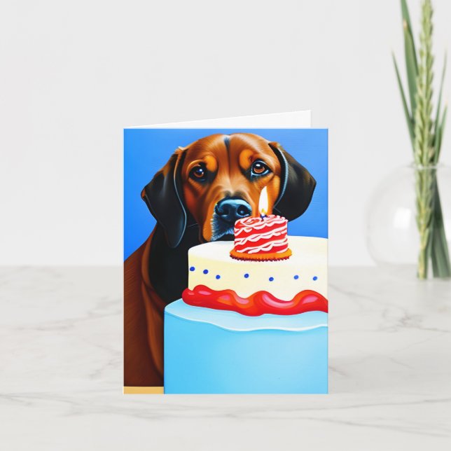 Cute Hund Birthday Folets Greeting Card Kort (Framsida)
