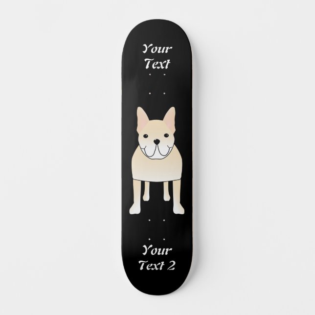 Cute Hund. Blek Cream Fransk Bulldog. Old School Skateboard Bräda 21,6 Cm (Framsida)