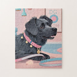 Cute hund Blue bling hund mamma Pussel
