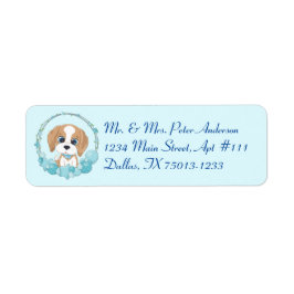 Cute Hund & Blue Star Balloon Thecknade Adressetik Returadress Etikett