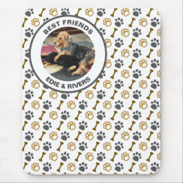 Cute Hund Bone and Foot Prints Mousepad Musmatta