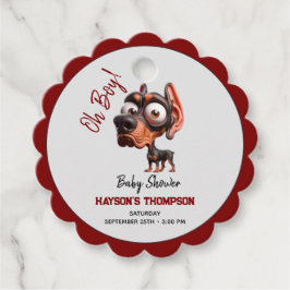 Cute Hund Caricatures Baby Shower for Boy Gåvor Etiketter