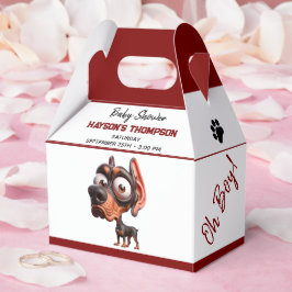 Cute Hund Caricatures Baby Shower for Boy Presentaskar