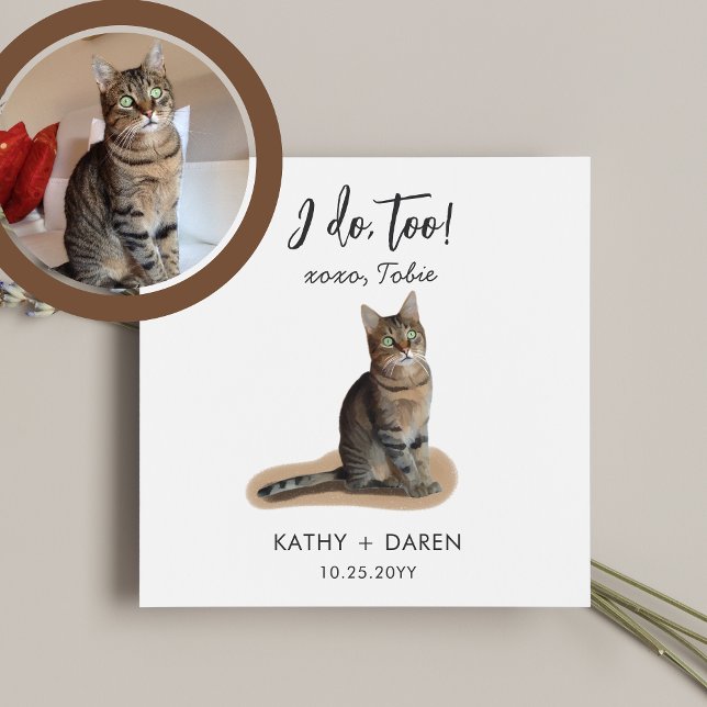 Cute Hund Cat Artwork Customized Bröllop Pappersservett (Skapare uppladdad)