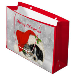 Cute Hund Cat Santa Cap jul