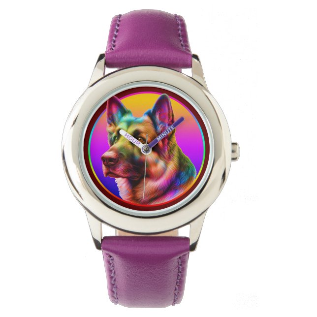 CUTE HUND COLORFUL RAINBOW ARMBANDSUR (Framsida)