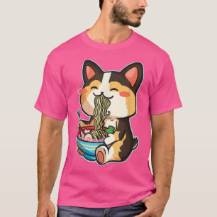 Cute Hund Corgi Eating Ramen - Otaku Manga Kawaii T Shirt