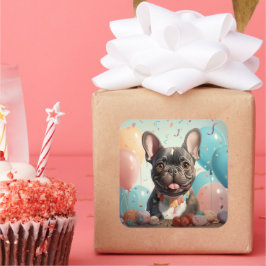 Cute hund-dekal fyrkantigt klistermärke