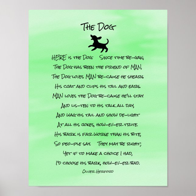 Cute Hund Dikt Poster (Framsidan)