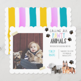 Cute hund, djur, party inbjudan