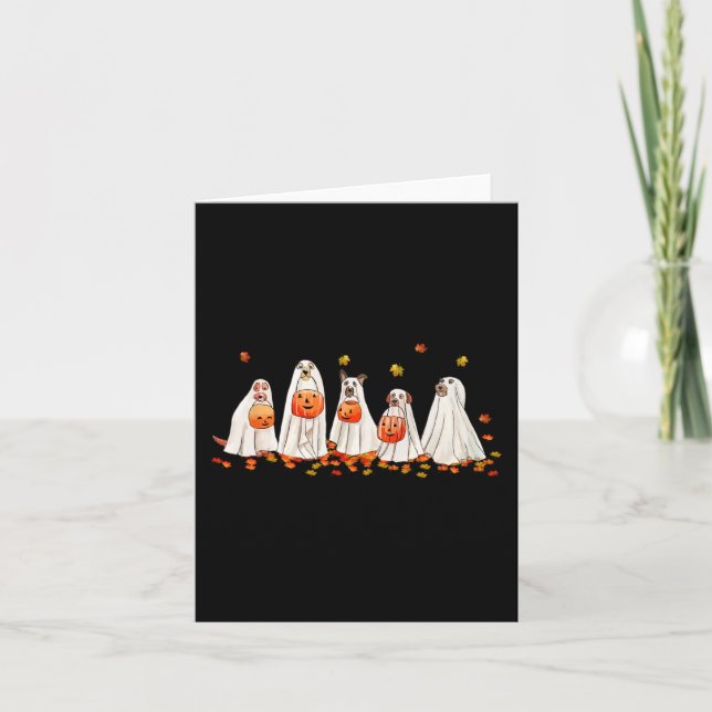 Cute Hund dold som Ghost Halloween Roligt Boo1 Kort (Framsida)