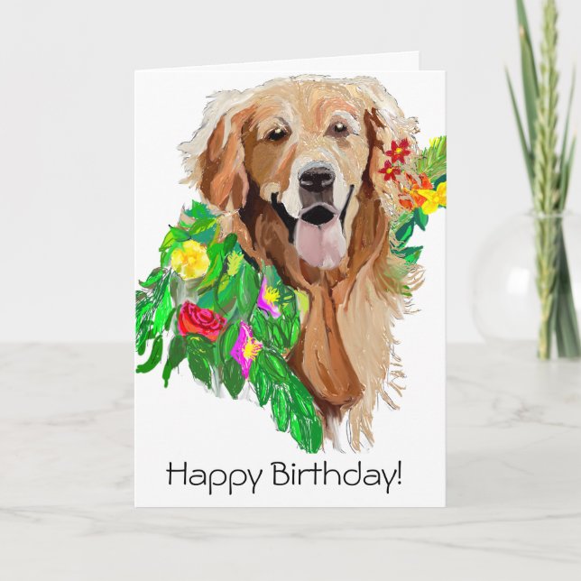 Cute Hund Dreamy Golden Retriever Kort (Framsida)