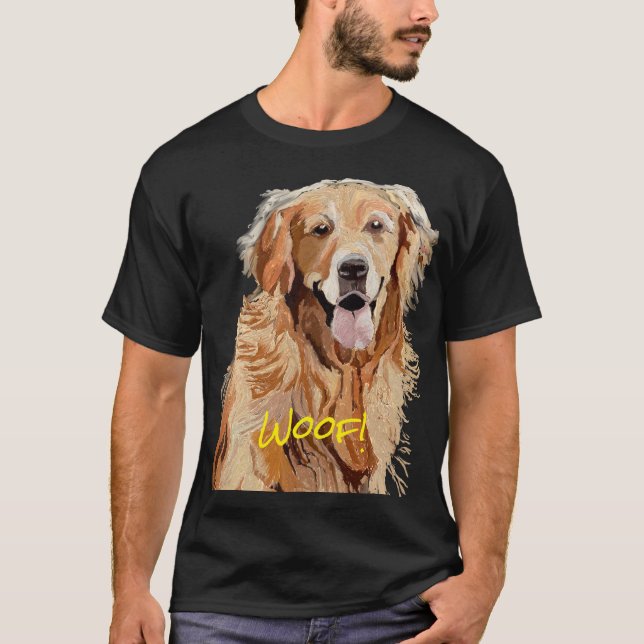 Cute Hund Dreamy Golden Retriever T Shirt (Framsida)