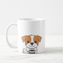 Cute Hund Drinking Coffee Mugg